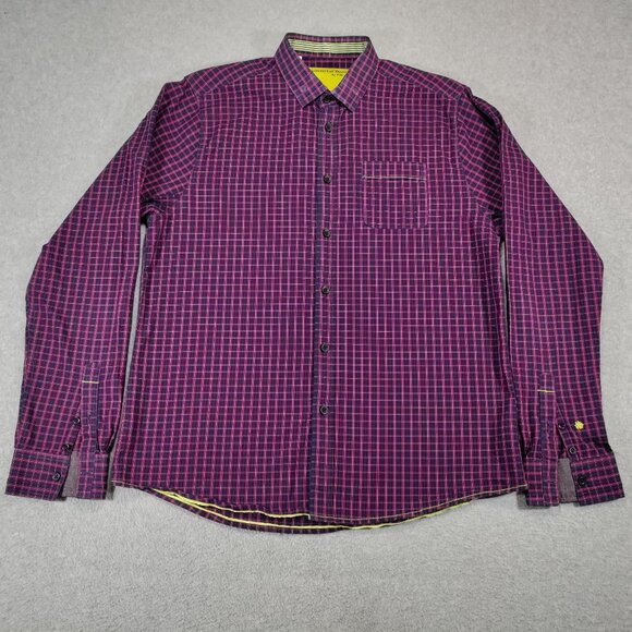 Descendent of Thieves Shirt Mens XL Purple Plaid Button Down Limited Edition - Picture 1 of 10
